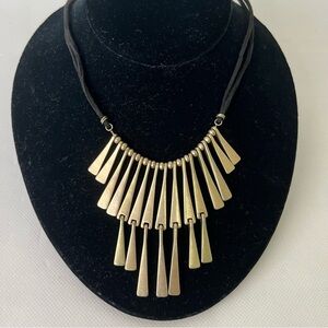 Karma Bella Bib Statement Necklace Gold Black